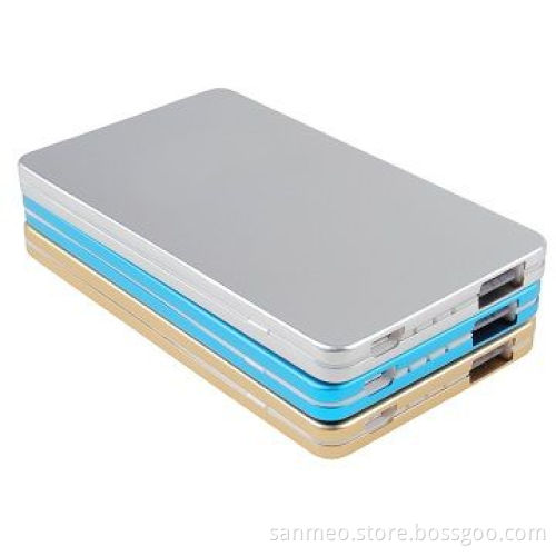 Fashionable Actual 3,000mAh Slim Power Bank with Metal Surface/Card Size, Lightweight, Portable